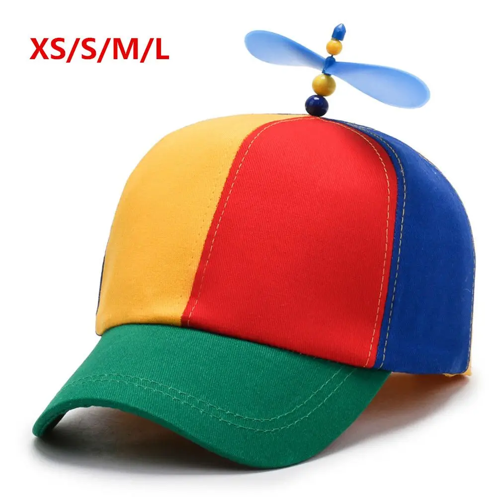 1/2PC Lustige Snapback Hut Hubschrauber Propeller Abenteuer Papa Hut Regenbogen Bambus Libelle Baseball Kappe Für Erwachsene Kinder jungen Mädchen – Detail 1
