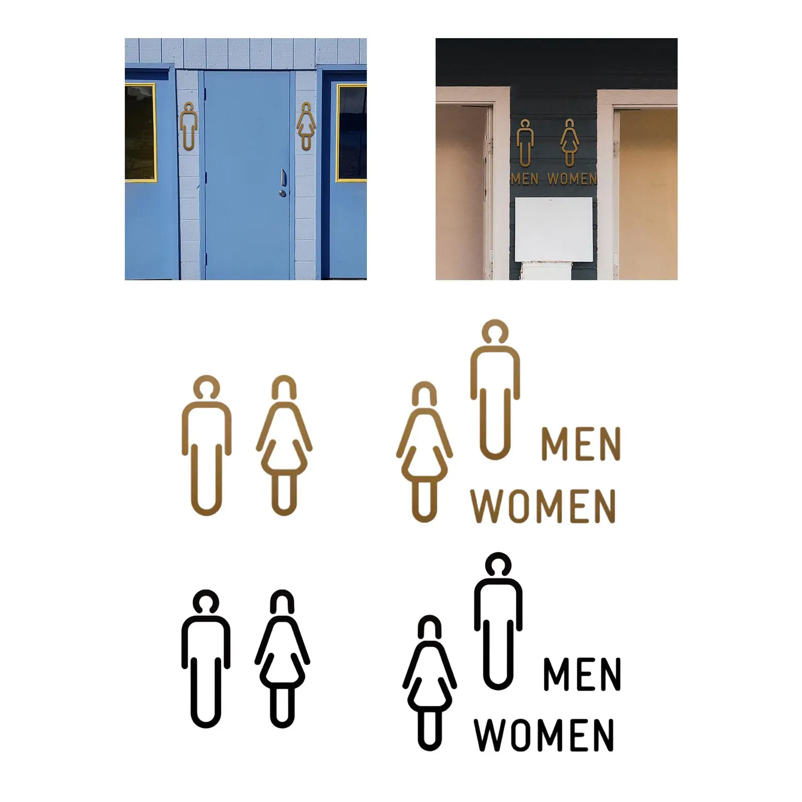 Man and Woman Toilet Sign WC Stickers Restroom Sign Toilet Symbol Sign for Shop image 4