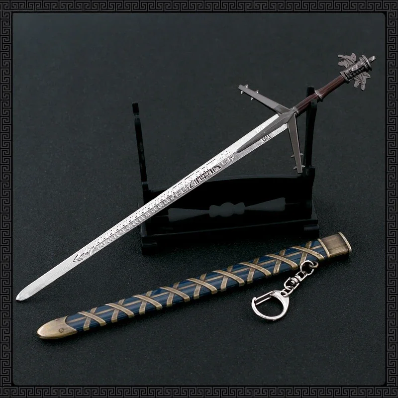 22 CENTIMETRI Caccia Selvaggia Aerondight Geralt Arma Periferiche di Gioco Modello Full Metal Da Collezione Scrivania Ornamenti Cosplay Spada Giocattolo Ragazzo Regalo