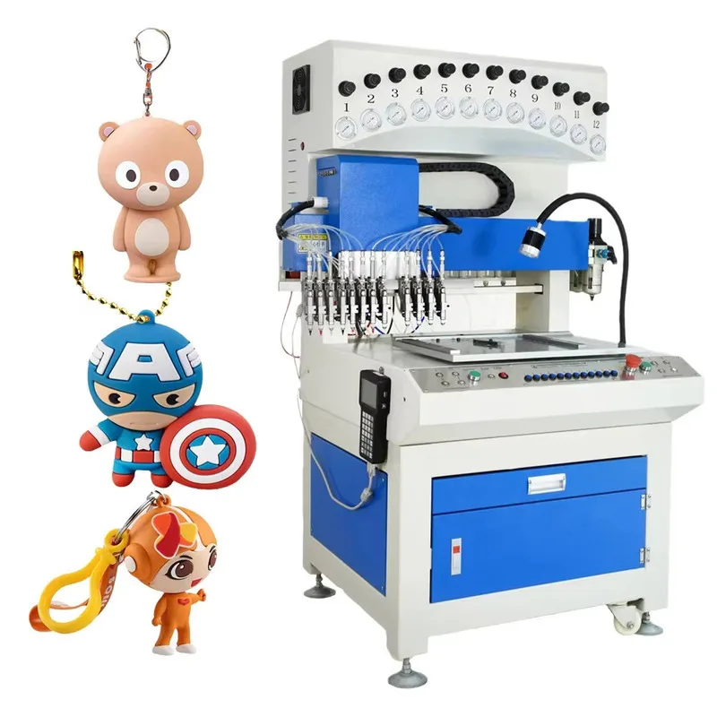 

Energy saving 3D soft PVC trademark making machine for rubber keychain production in Chinese factories