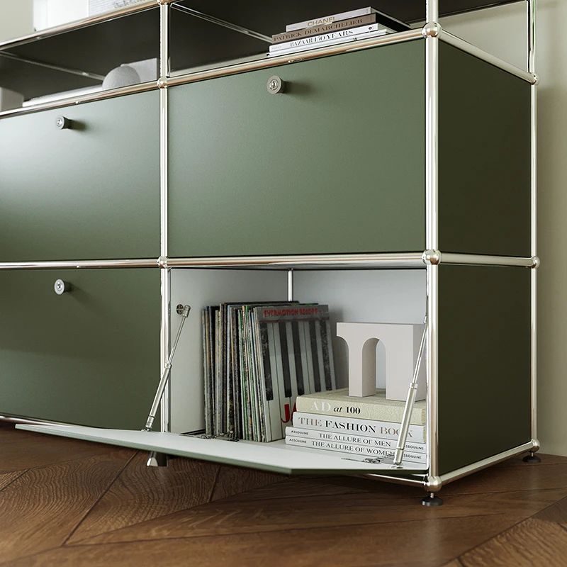 Modular Stainless Steel Storage Cabinet Rack Storage Locker Dresser Living Room Cabinets Bedroom Home Furniture Showcase - Image 6