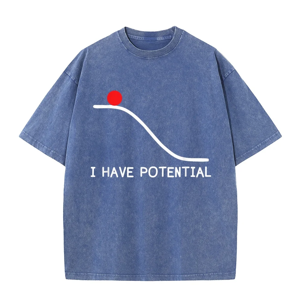 Physics I Have Potential Energy Funny T-Shirt Топ Y2k Graphic T Shirts Relaxed Fit Women Autumn Short Sleeve Shirt Cotton Tee