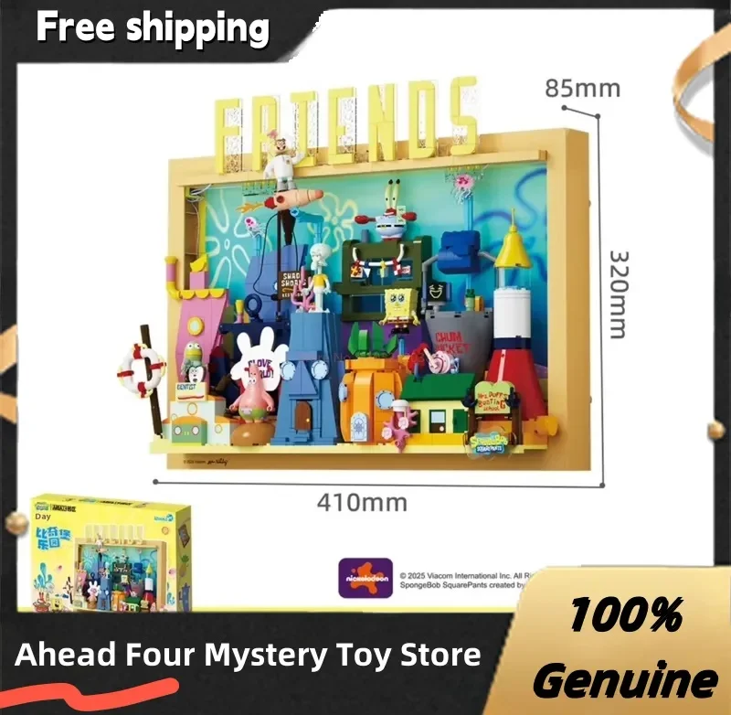 Area-X Spongebob Squarepants Official Licensed Trendy Toy 3d Building Blocks Blind Box Toy Bikini Bottom Birthday Gift For Kids