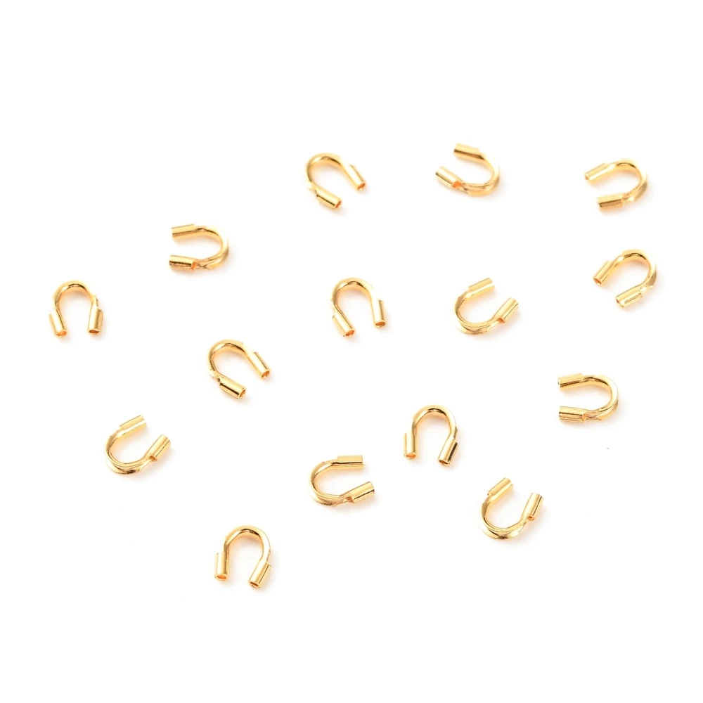 

50pc Brass Wire Guardian and Protectors Long-Lasting Plated Real 18K Gold Plated 4.5x4x1mm Hole: 0.6mm