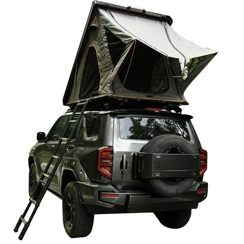 Low Profile Slim Aluminum Wedge Clamshell Hard Shell Roof Top Tent 3-4 Person Waterproof For SUV 4x4 Offroad Overland Camping