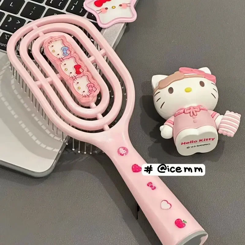 Sanrio Hello Kitty Comb Hair brush Kawaii Women's Hair Scalp Massage Airbag comb Fluffy styling salon hair styling tool