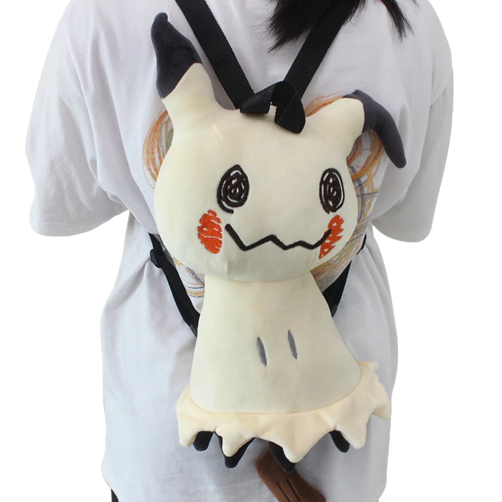 New Pokemon Backpack Plush Suffed Toy Kawaii Pikachu Mimikyu Eevee Mew Gengar Snorlax Bag Soft Schoolbag Children\'s Day Gift