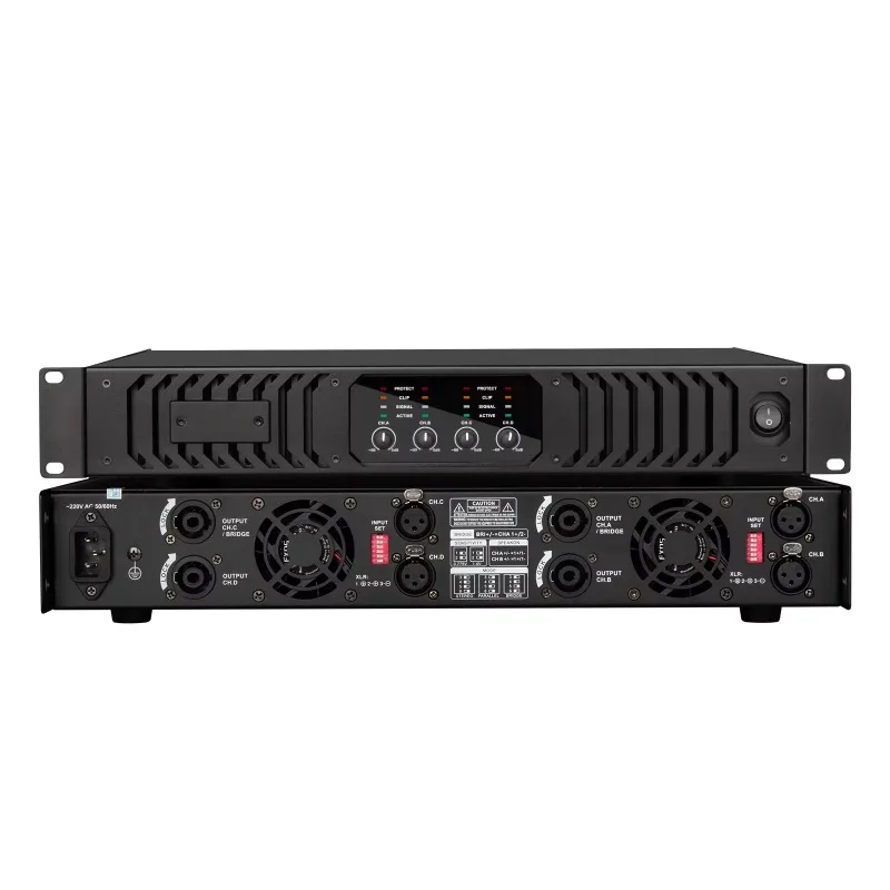 

BA1000 4-канальные профессиональные цифровые аудиоусилители 1000 Вт * 4 с платой усилителя класса D для DJ Stage