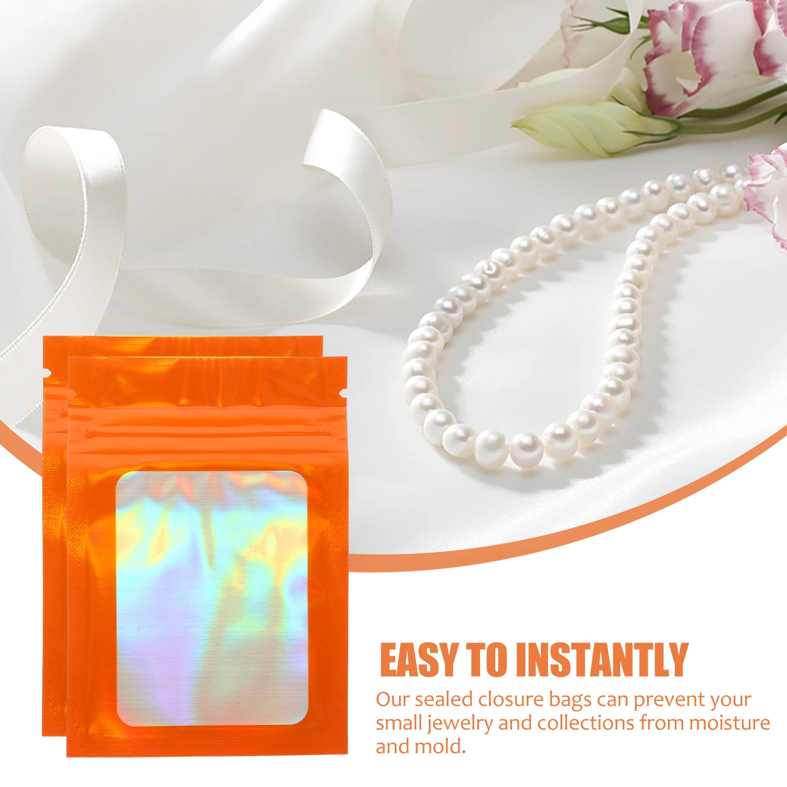 

100pcs Pink 10x7cm Self Sealing Jewelry Bags Waterproof Dustproof Portable Necklace Packing Zip lock Storage Pill Pouch