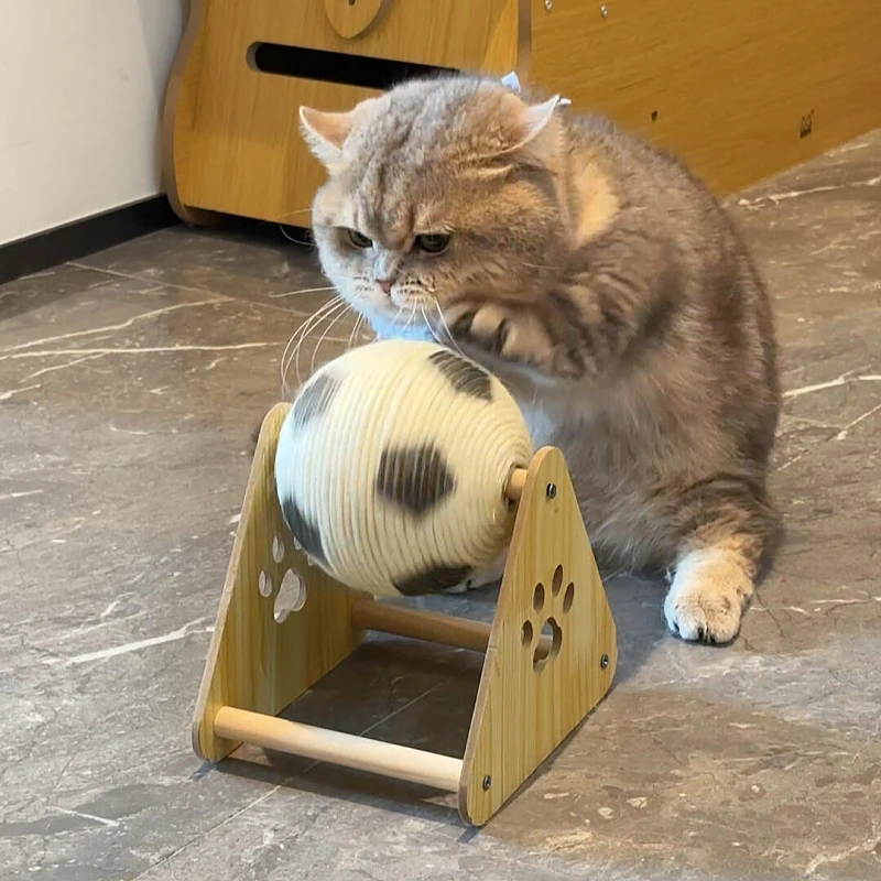 

Vertical rolling ball wooden cat scratching board is wear-resistant and does not drop chips
