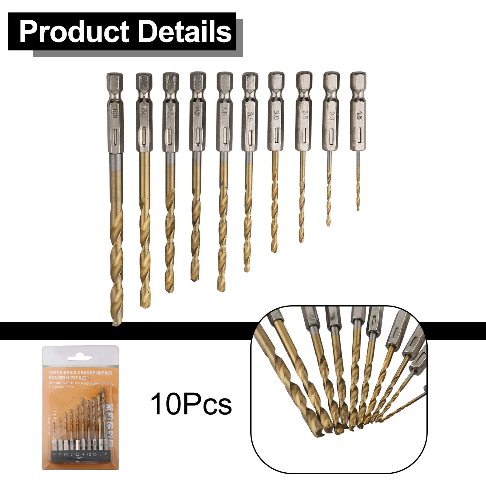 

135 Split Point Hex Shank Drill Bits Self-Centering Design High Cutting Speed For DIY High Speed Drilling Tool