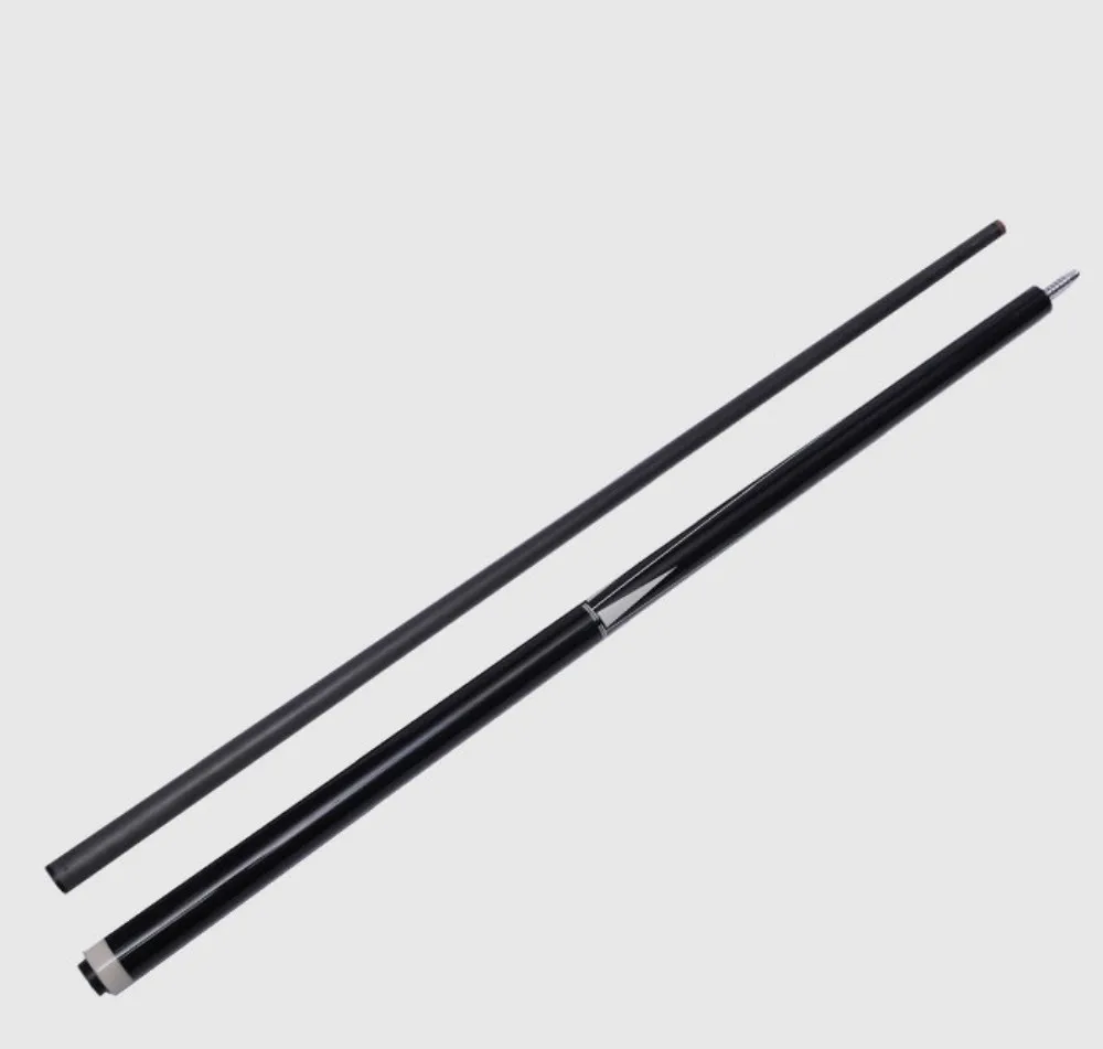 Carbon Fiber Forearm Shaft  + Carbon & Fiberglass Butt Sleeve Tip OD 12.4 mm 1/2 Split Center-jointed Billiard Pool Cue 1474mm