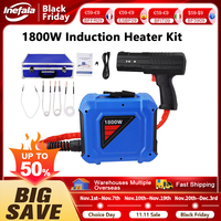 Podofo 1800W Magnetic Induction Heater Portable Flameless Induction Heater Tool Repair Bolt Remover Tools 4 Long Coils