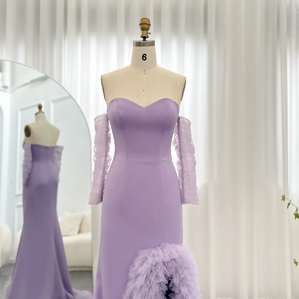 Sharon Said Lila volantes sirena árabe Dubai vestido de noche para mujer fiesta de boda elegante vestidos formales largos SF004 personalizado