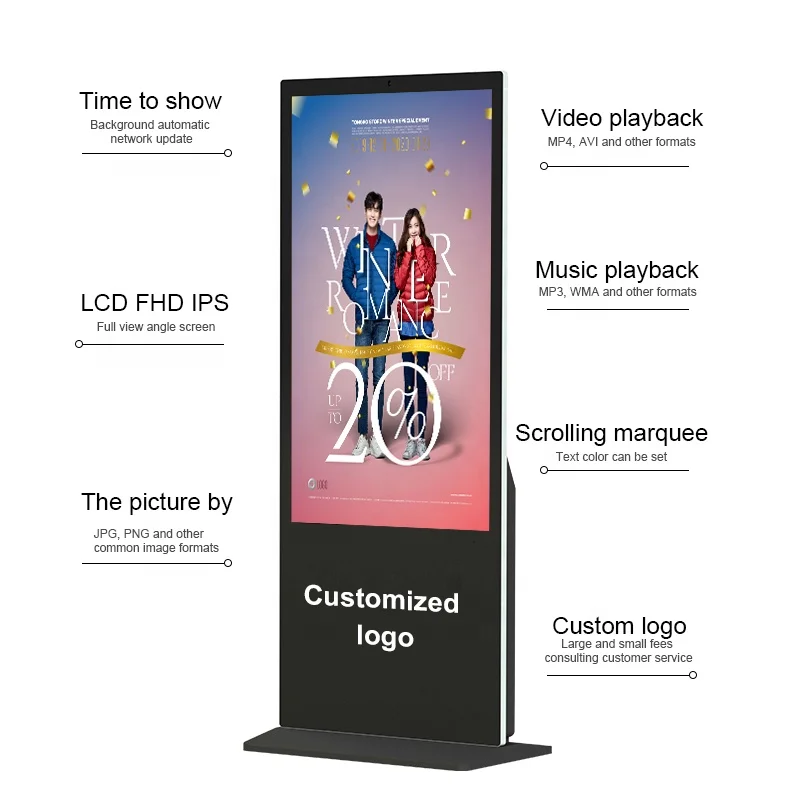 Hot Sale Interactive LCD Touch Screen Kiosk Animation Display Floor Stand Indoor Advertising for Shopping Mall Supermarket
