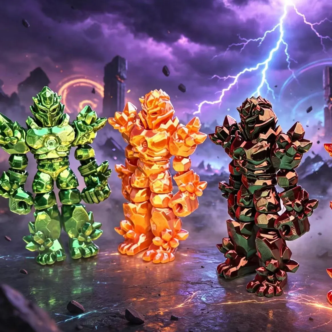 3D Printed Movable Joint Warrior Figurine Desktop Statue Home Decor Multi‑Color Collection Sculpture Holiday Gift