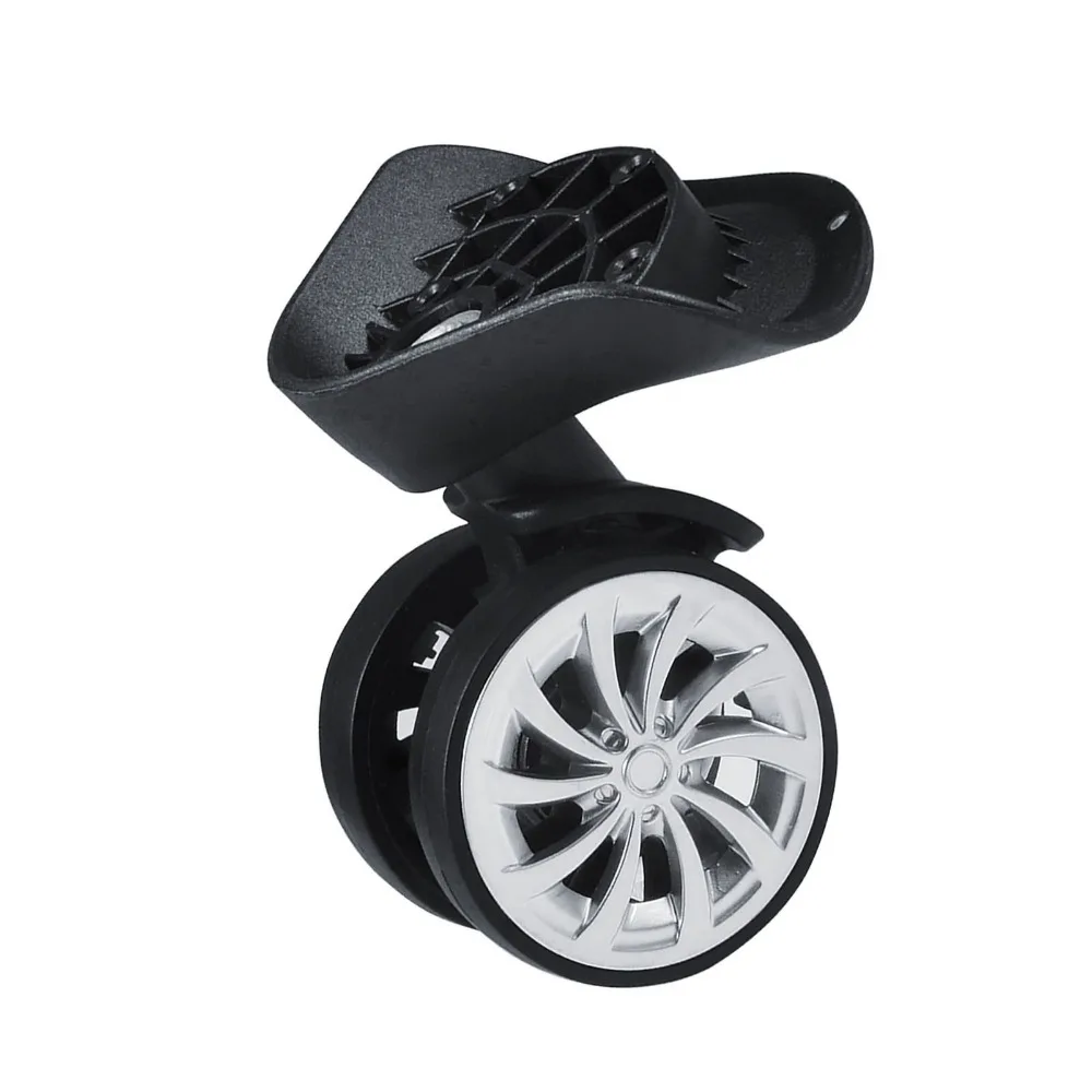 1Pair Durable PP+PET Swivel Wheel Replacement 360 Rotating Black Suitcase Wheels Luggage Wheels Travel Accessory