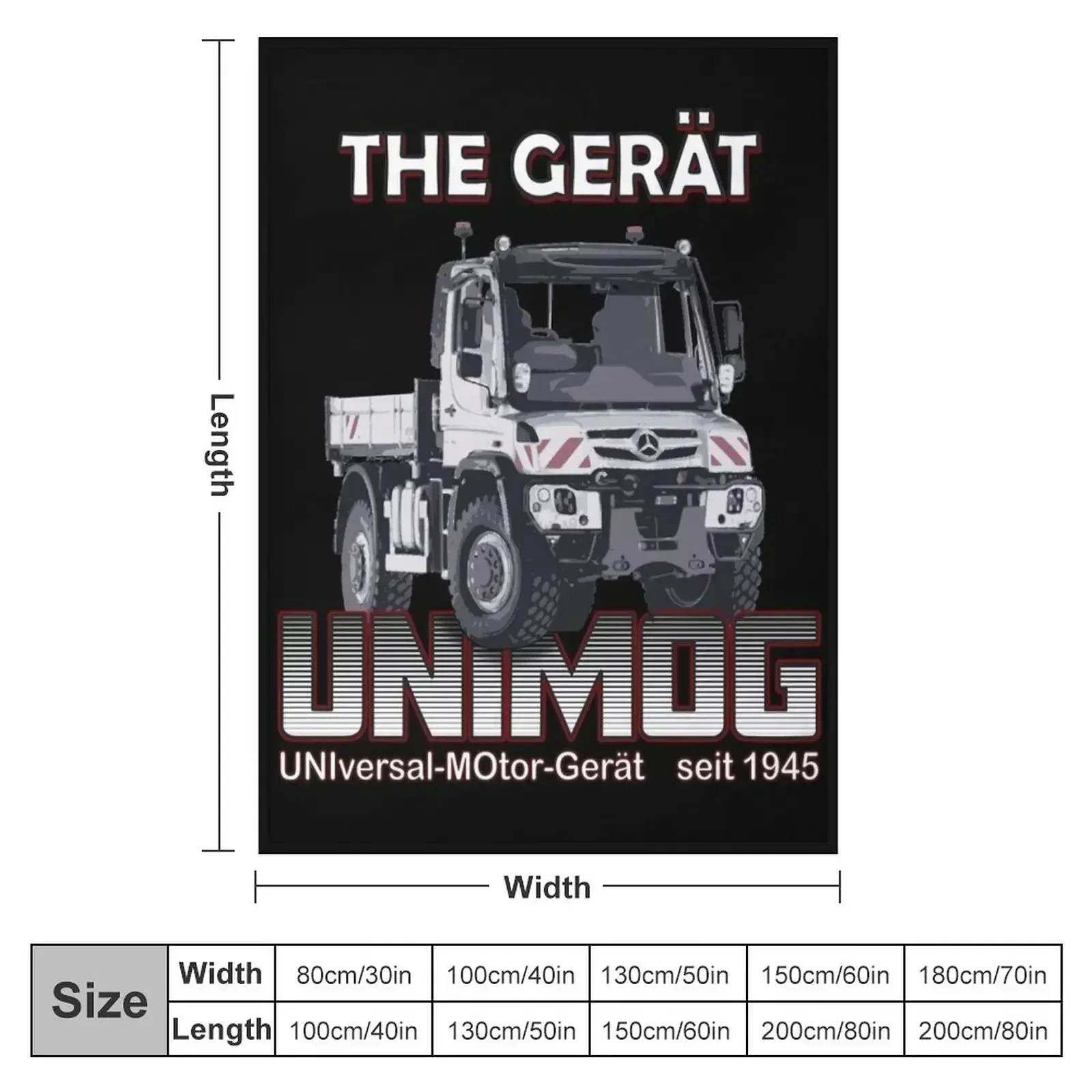 THE GREAT UNIMOG 530 (UNIversal-MOtor-Ger?t) - on black Throw Blanket couch cozy soft plush fuzzy picnic outdoor blanket