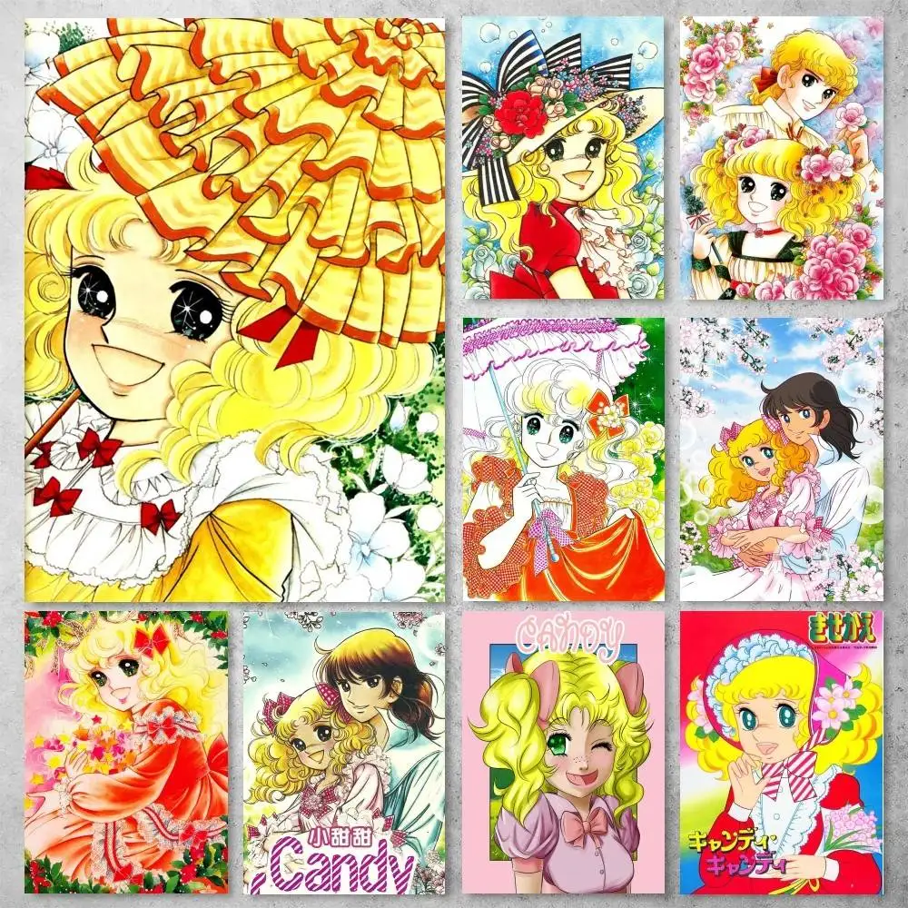 Póster de Anime Manga Candy, impresión de alta calidad, pegatina artística de pared impermeable para decoración de sala de estar y bar, regalo