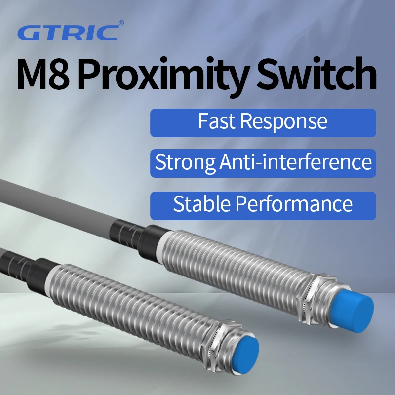 GTRIC M8 Series Inductive Proximity Switch Sensor Sensing Distance 1mm Flush DC 6-36V NPN PNP High Quality With 2m Cable