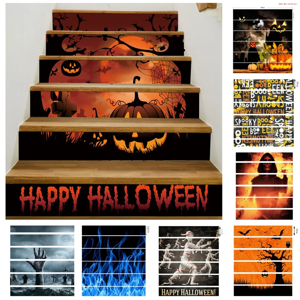 

Pumpkin Happy Halloween Stair Stickers Stair Step Floor Decoration Wall Decals Waterproof Oil-proof PVC Art Mural Wallpaper