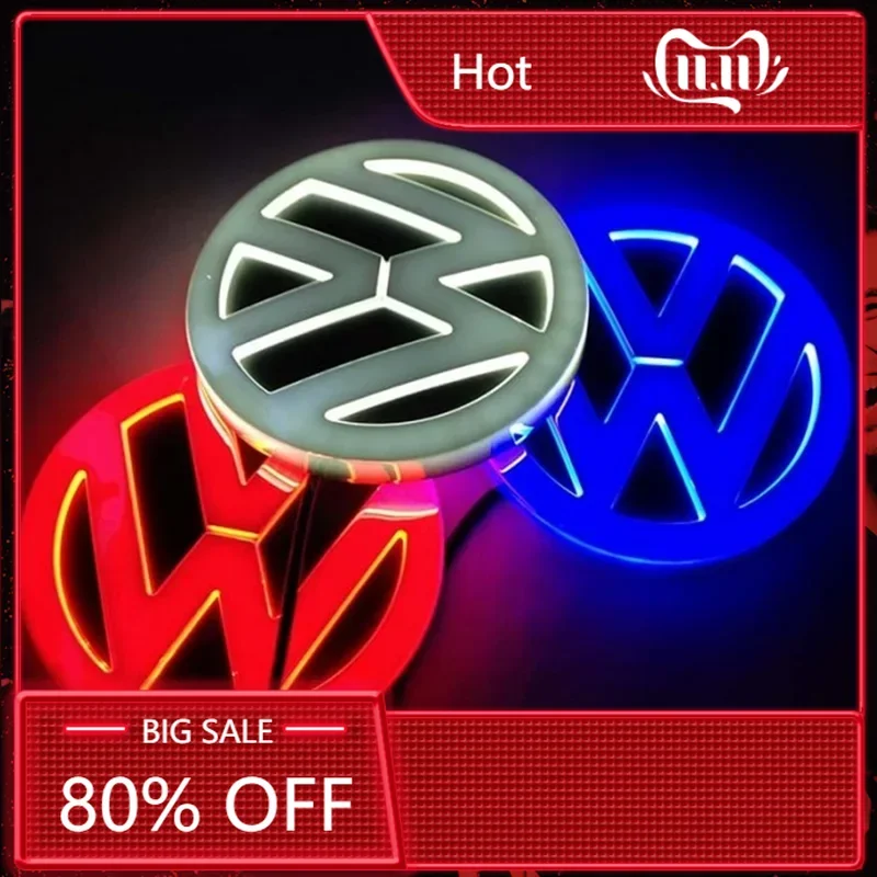

Горячая новинка 2026: Светодиодная эмблема-наклейка 11 см для передней и задней части автомобиля Volkswagen (VW Polo, Golf, Jetta, Beetle, CC, Tiguan, Touran, Passat, MK)
