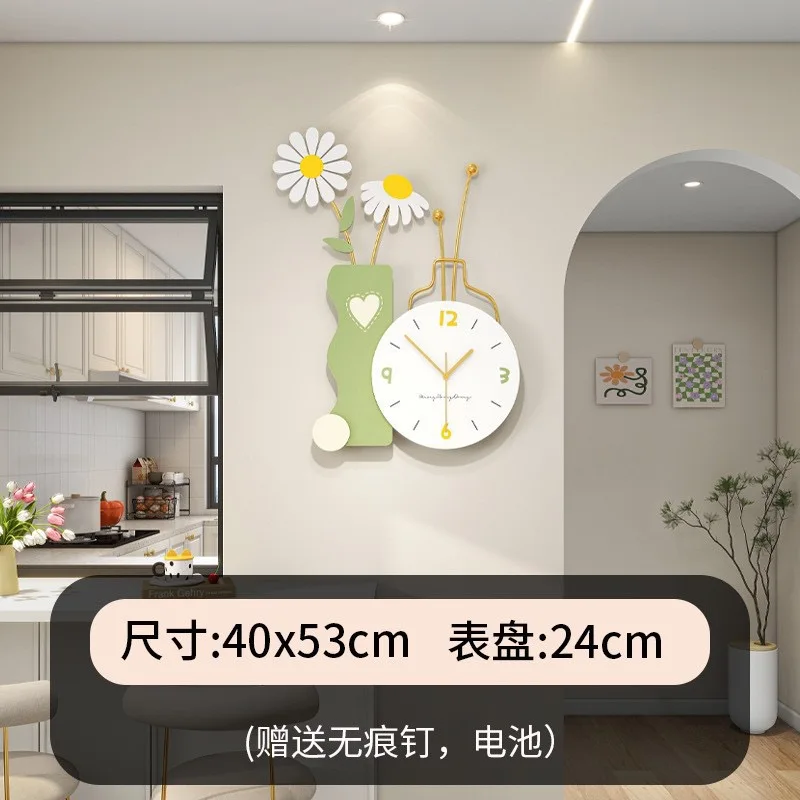 ساعة حائط لغرفة المعيشة، ساعة فنية حديثة وبسيطة لغرفة الطعام، لوحة ديكور جدارية منزلية، ساعة صامتة