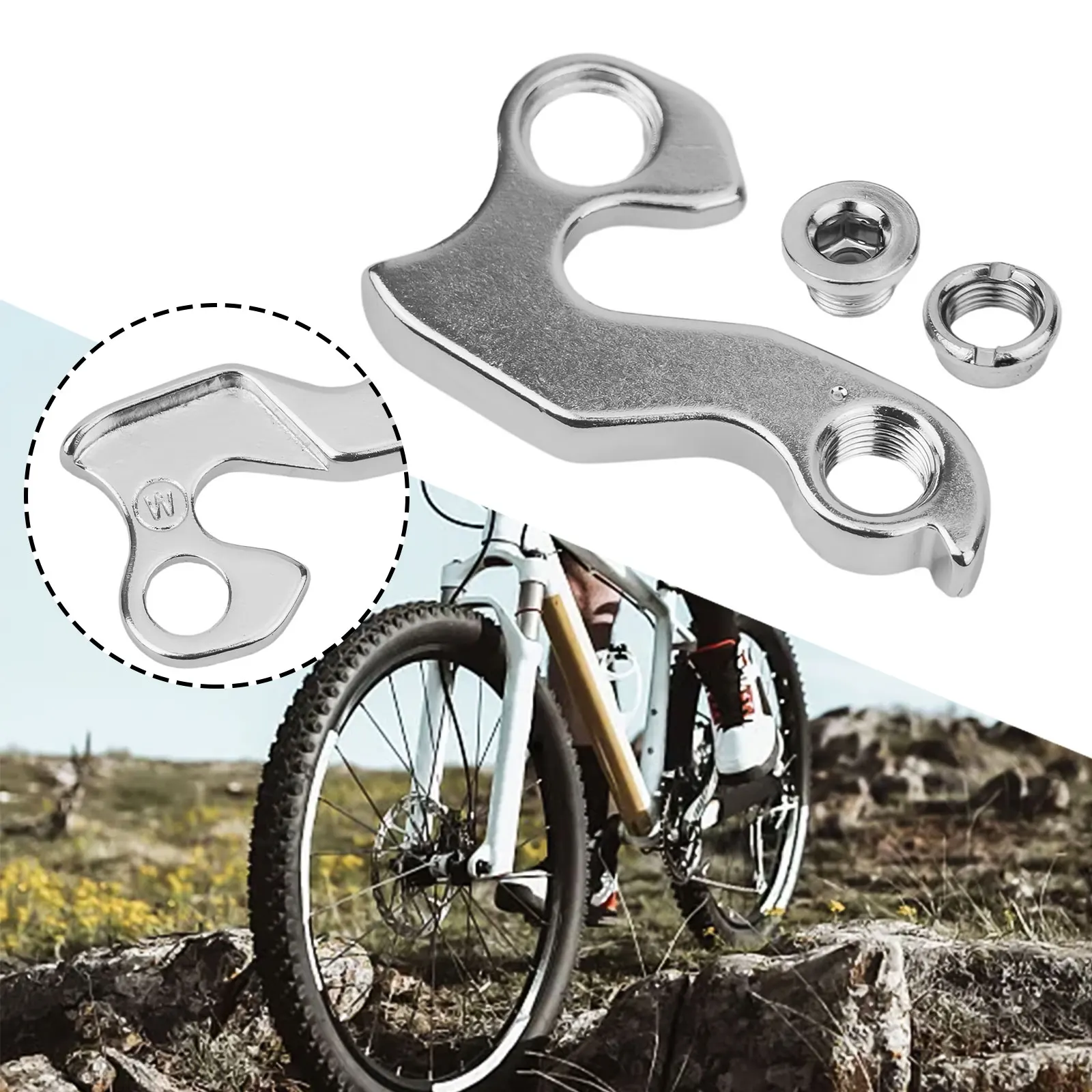 Mountain Bike Tail Hook Aluminum Alloy Frame Suspension Ear Road Silver Bike Rear Hook Rear Claw Hook For BIANCHI Replace Parts