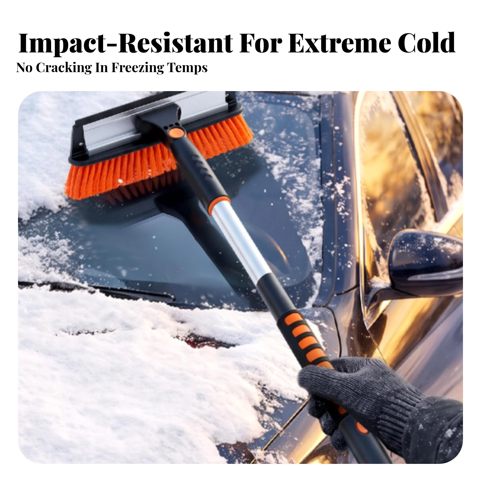 Telescopic Snow Brush with Ice Scraper Detachable Car Snow Removal Tool Multifunctional Telescoping for Drivers, Windshield
