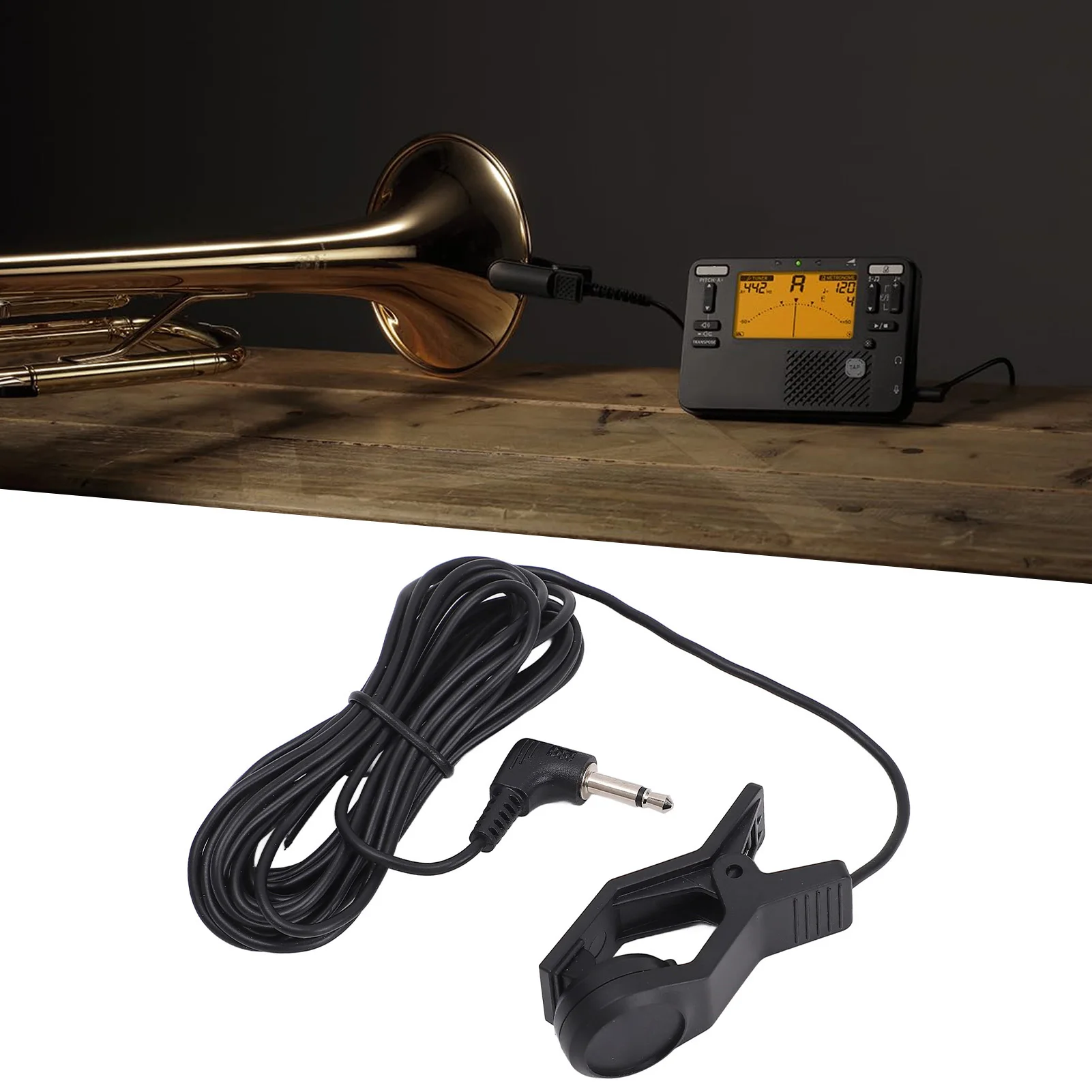 

Clip On Pickup Contact Microphone 3.5mm Plug Universal Portable Musical Instrument Pickup for Trumpet Guitar Violin