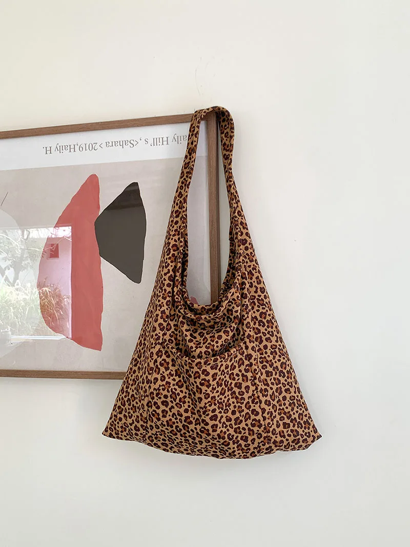 

Модная сумка через плечо большой емкости для школьной работы, покупок, ретро-сумка, холщовая сумка с леопардовым принтом