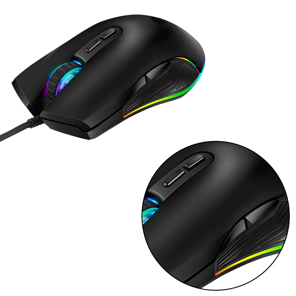 USB Wired Gaming Mouse 7 Keys Rgb Optical 4 Adjustable Dpi Ergonomic Design for Pc Laptop Gamer Mice Gaming Mouse