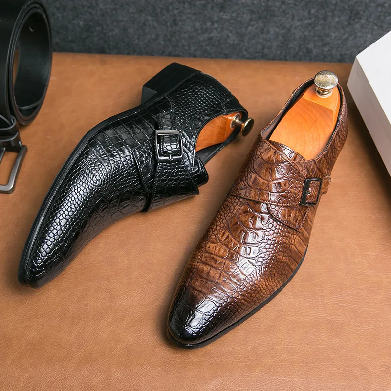 Designer Men Loafers Luxury Pointed Leather Shoes British Business Formal Dress Shoes for Men Casual Office Shoes Mocassin Homme
