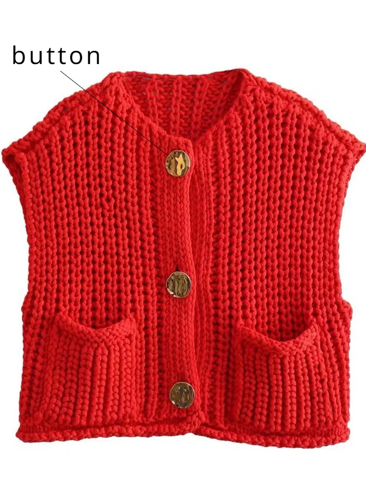 Suninheart Knitwear Sweater Cardigan Pocket Women\'s Jackets Hollow Out Fashion Short Sleeve See-Through Coat Female Knit Outwear