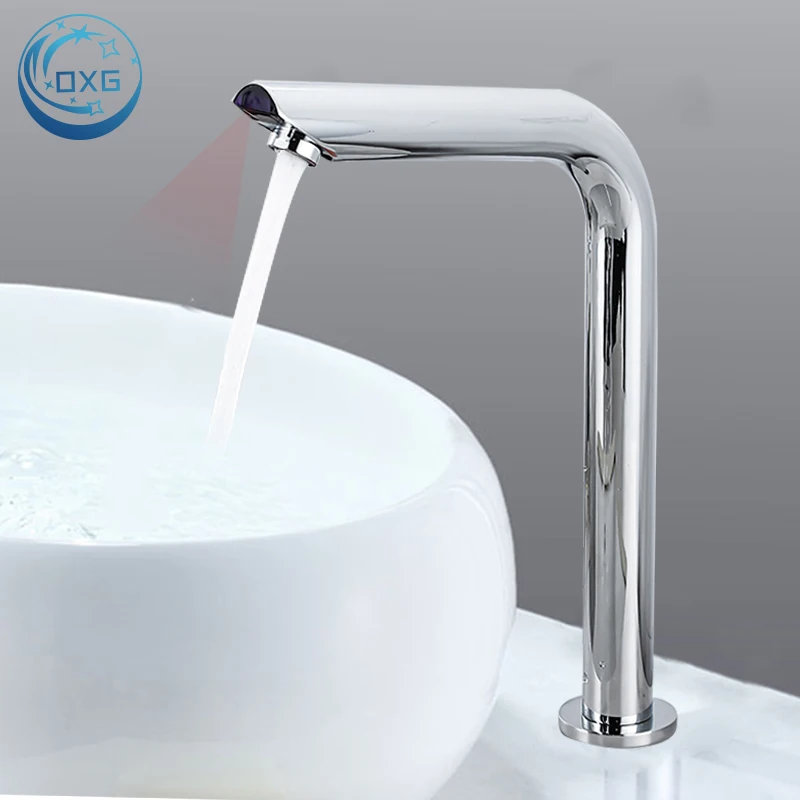 

OXG Chrome Sensor Basin Faucet Automatic Sensor Basin Sink Faucet Bathroom Faucet Washbasin Faucet Deck Mount Basin Taps