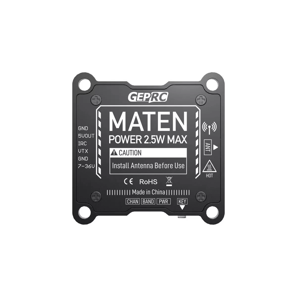 GEPRC MATEN 5.8G 2.5W VTX 2500mW Transmitter Transmitting Module 7V-36V Built in Microphone for FPV Long Range Racing Drone