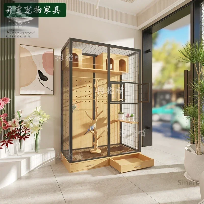 

Pet cabinet bird cage extra large parrot Xuanfeng luxury villa transparent ecological outdoor custom peacock cage