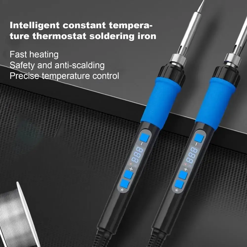 

90W Soldering Iron Kit Adjustable Temperature Rapid Heating Welding Heating Pen LCD Digital with Solder Iron Heads
