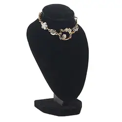 Mini Necklace Easel Jewelry Bust Display Organizer Stand, 5.91 inches 1 Velvet Black