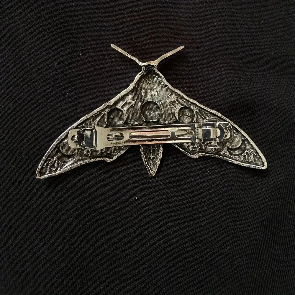High Quality Alloy Hair Clip Moth Decor Gothic Hair Accessories 3.31×1.89in Vintage Halloween Party Hair Decoration