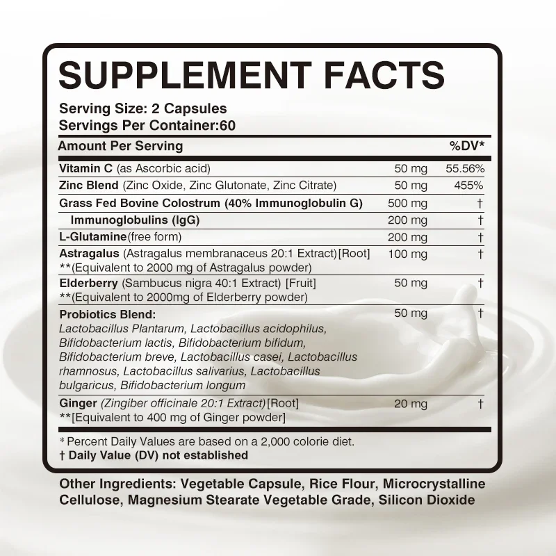 Colostrum - الهضم ودعم GI، ودعم المناعة، واستعادة العضلات، وراثيًا غير معددًا وراثيًا