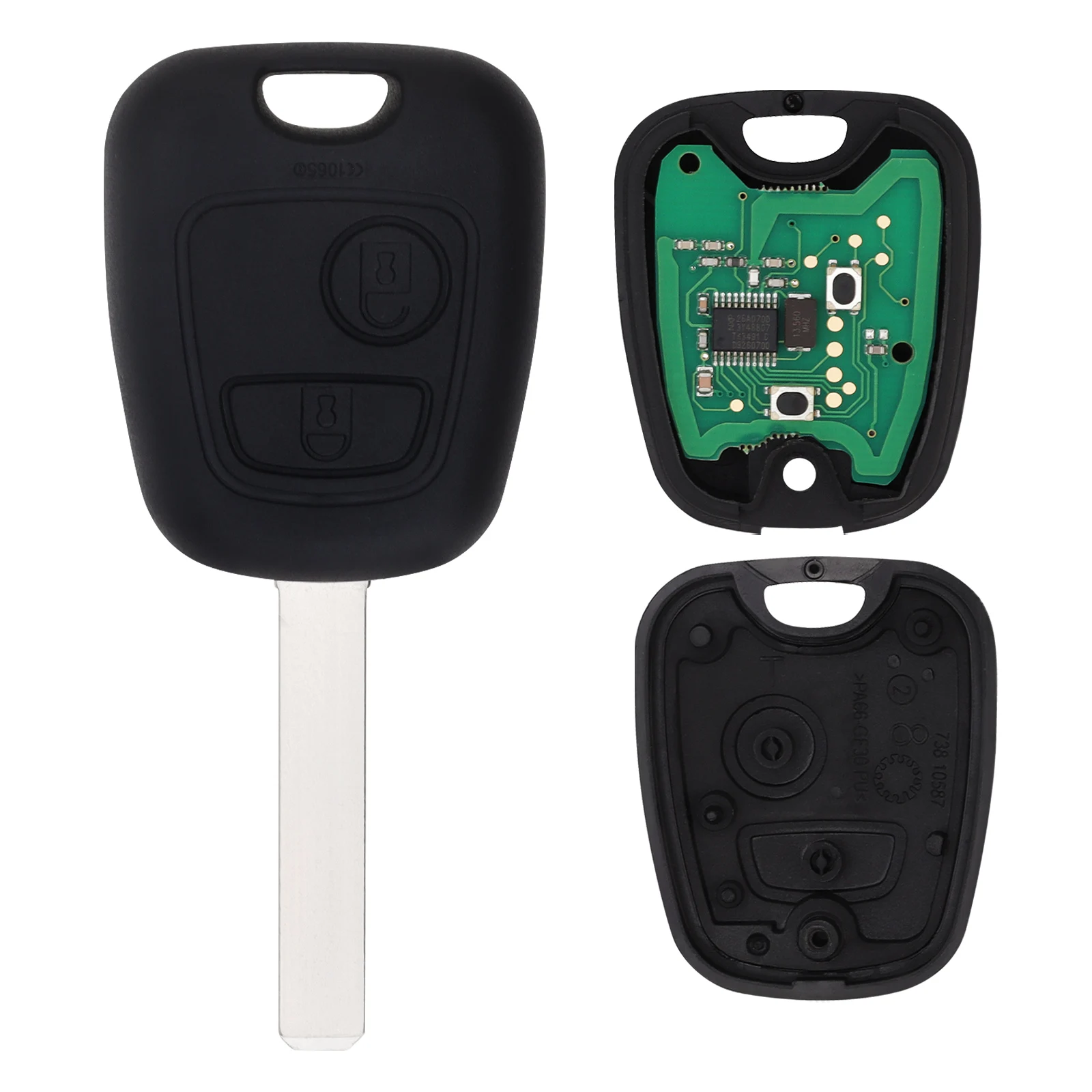 433MHz 2 Buttons Car Key Fob Keyless Entry Remote Replacement Fit for Citroen C1 C2 C3 C4 Xsara Picasso with ID46 Chip,VA2 Blade