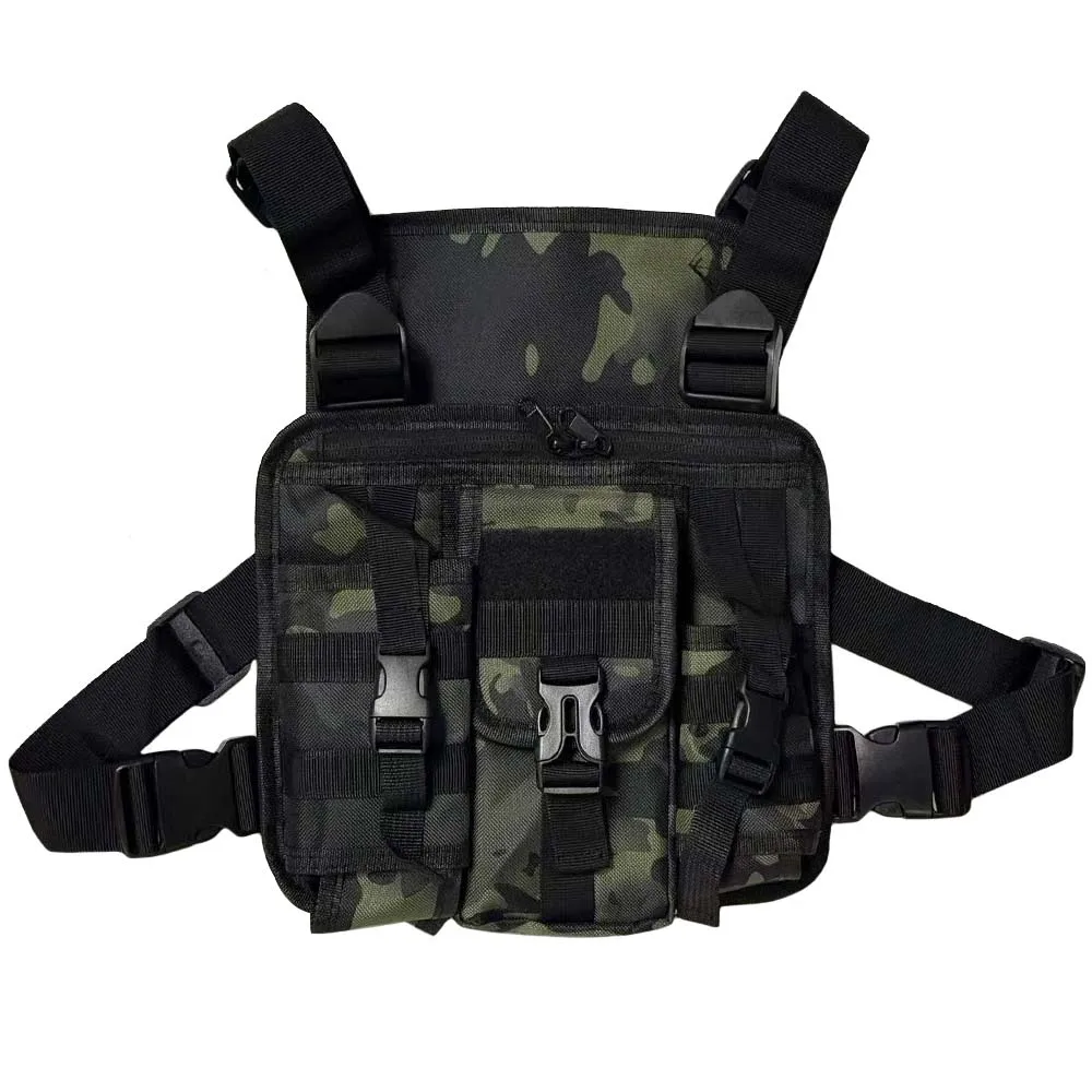 

Multi-pocket tactical sports bag, crossbody storage tool bag, trendy brand layered men's chest bag