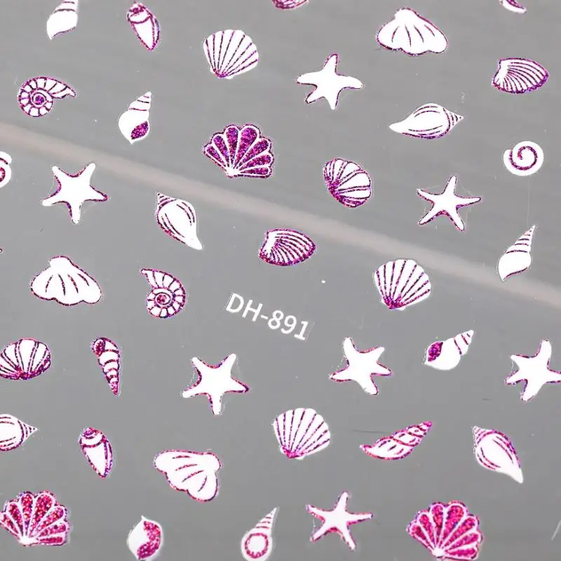 Nail Charm Accessories Cartoon Ocean Nail Art Stickers New Style 3D Summer Starfish Seashell Nail Decals Decoration