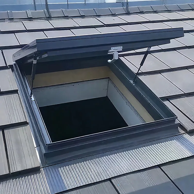 High Performance Modern Aluminum Flat Roof Skylight Insulated Glass For Waterproof For Commercial Buildings Basements Staircases