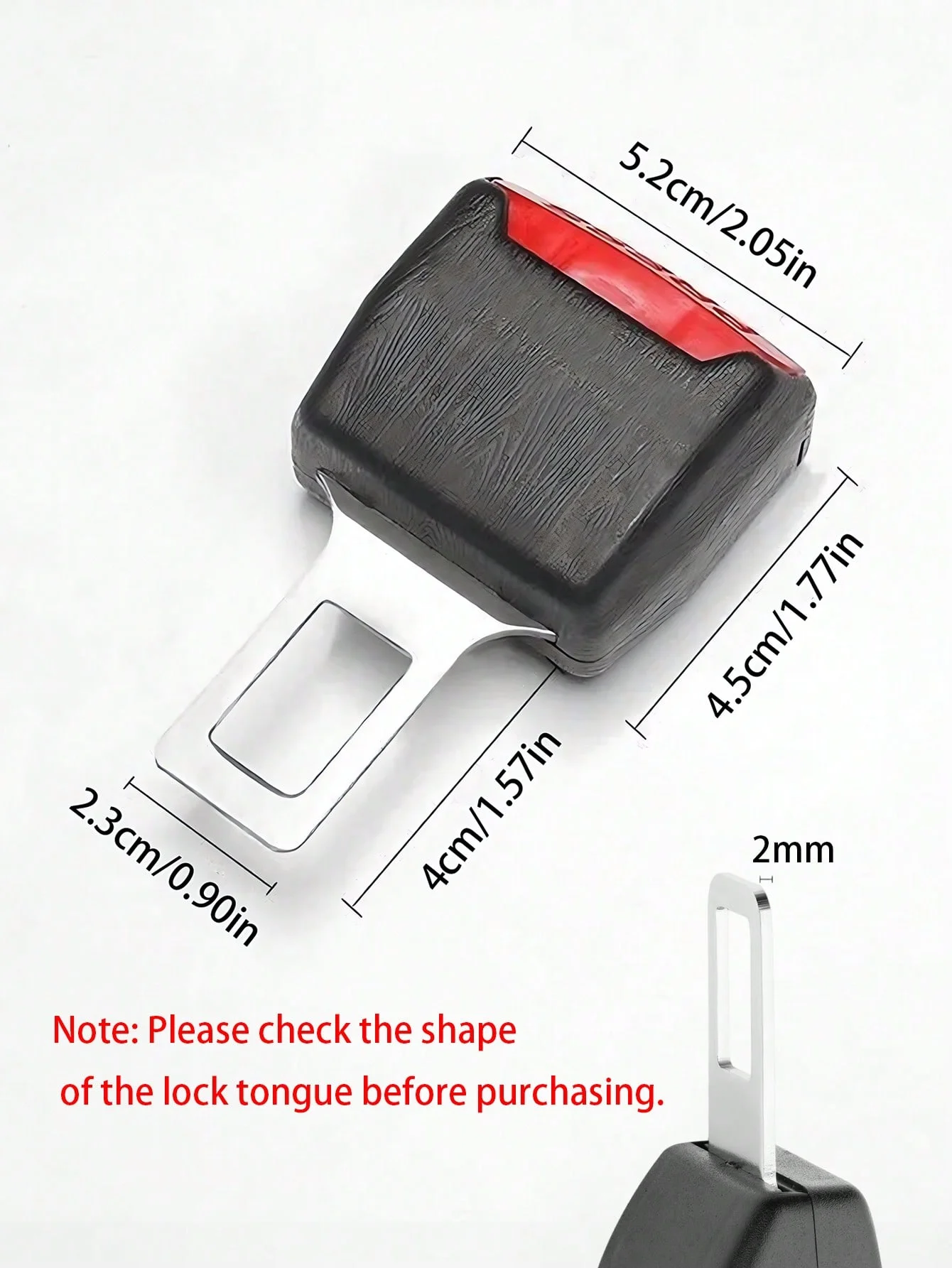 2개입 자동차 안전벨트 연장기 - ABS 및 합금 두꺼운 텅 디자인, 플러그 앤 플레이 간편 설치, 제약감과 불편함 감소