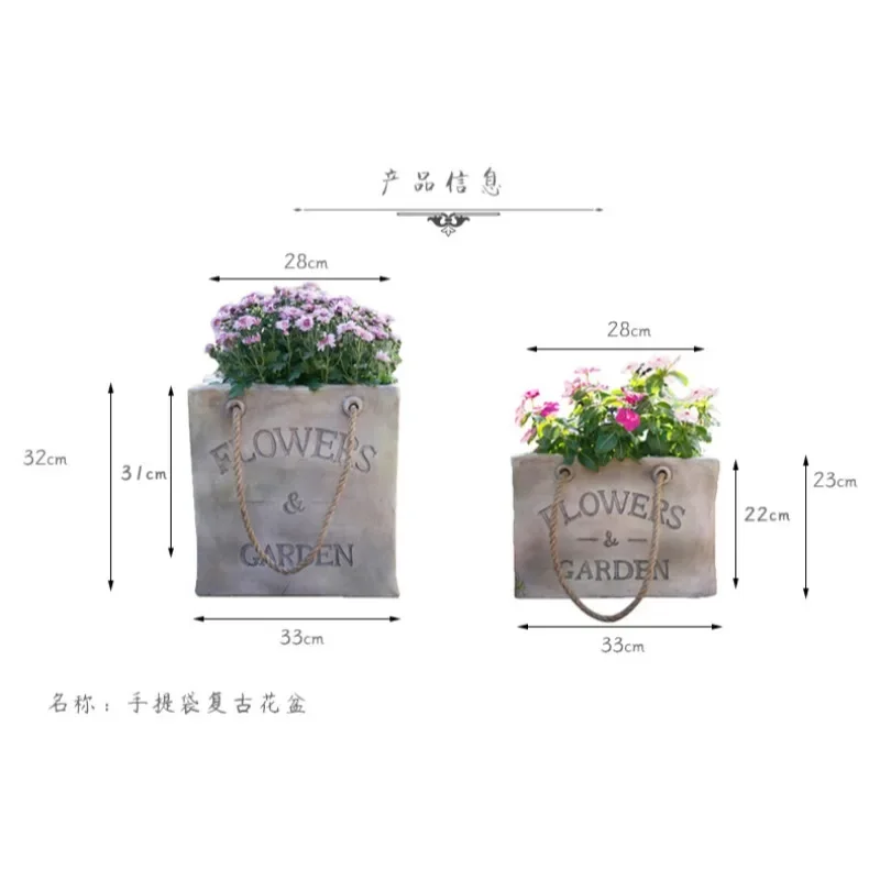 Flower pot balcony courtyard flower box rectangular garden large cement outdoor European creative terrace decoration