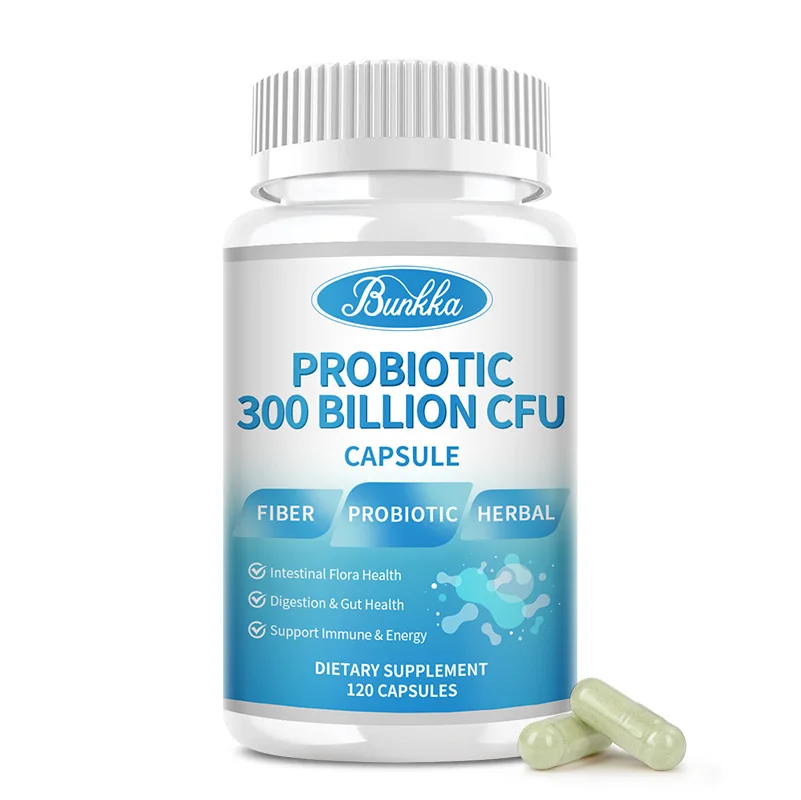 

BUNKKA Probiotics Capsules Enzyme Lactobacillus Bovine calostero Intestinal Flora Health Digestion&Gut Support 300 BILLION CFU