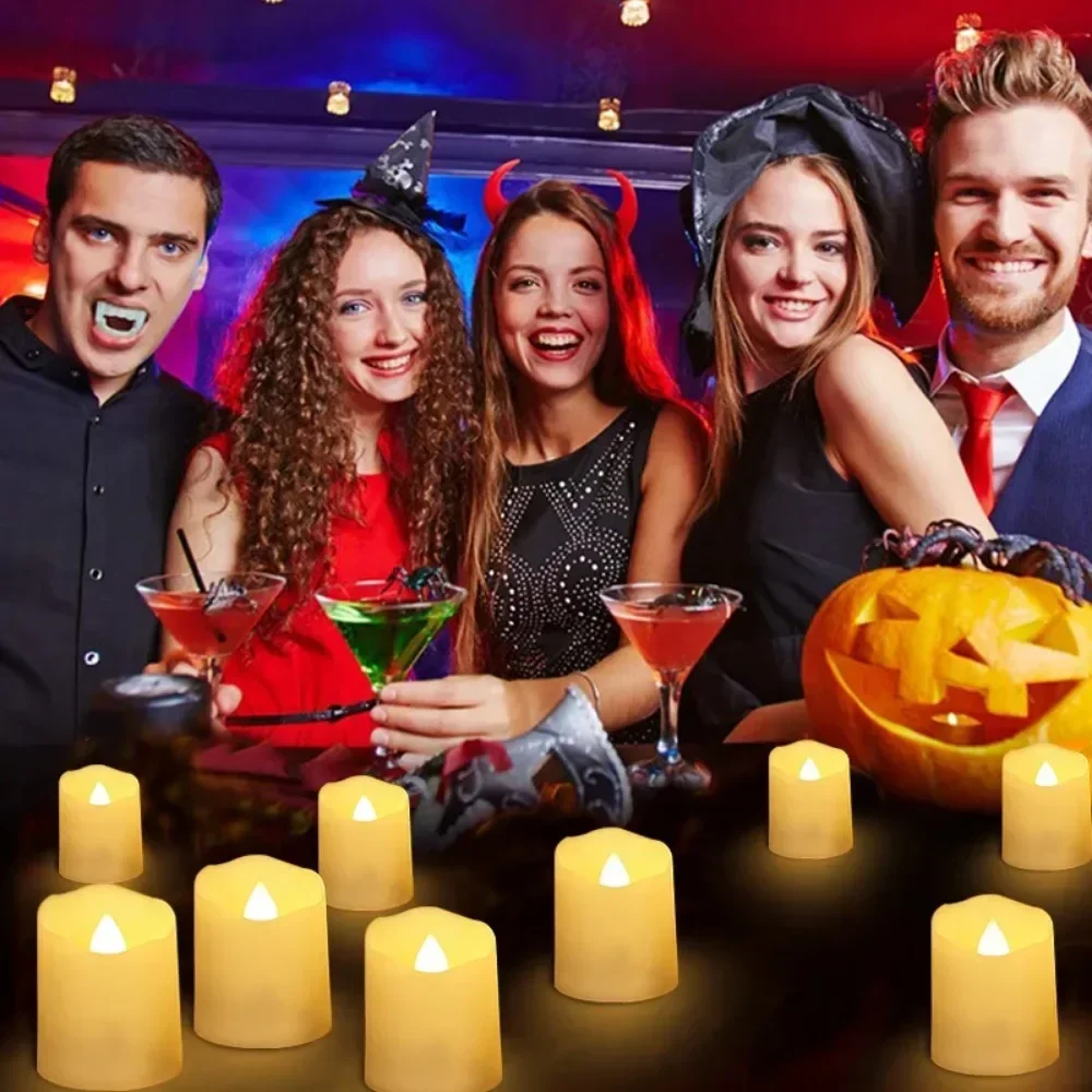 6Pcs Modern Simple Flameless Candle Lights Rechargeable Remote Control LED Candle Tea Light  for Wedding Valentine Home Party