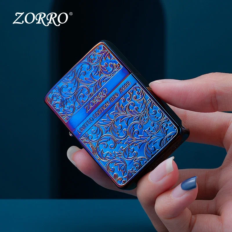 ZORRO Smoked Blue Limited Edition Tangcao 1941 Replica Version Practical Kerosine Windproof Lighter  Gadgets for Men